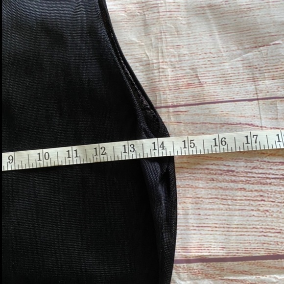 A.L.C Drop Waist Black Dress with layered ruffle hem and a mesh bodice - M - Picture 8 of 14